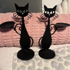 Black Cat Candle Holders